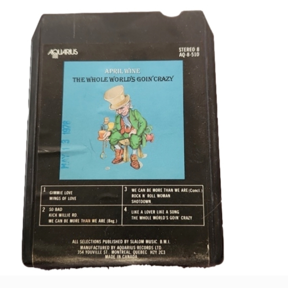 April Wine The Whole World's Goin' Crazy vintage 8-track
